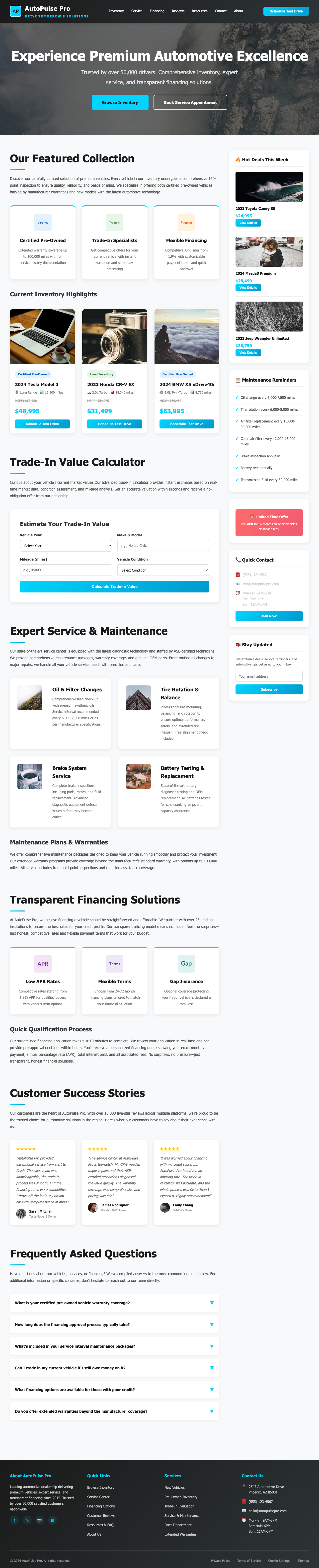 Automotive page with AIMAC score 5.3 (31 serious violations)