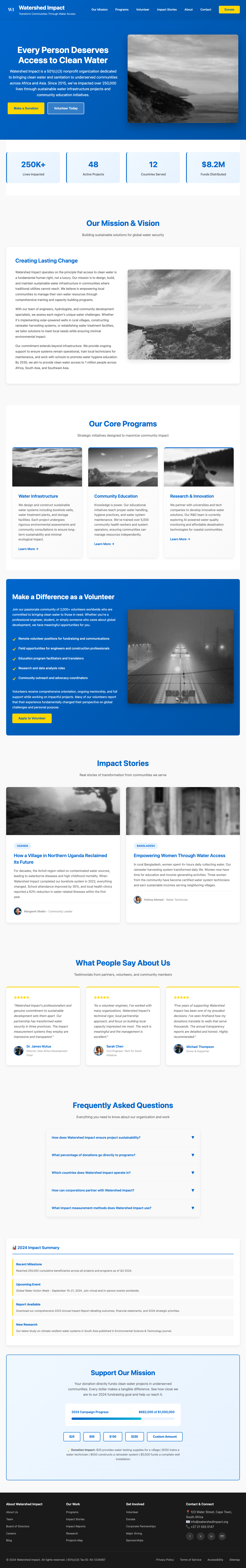 Non Profit Charity page with AIMAC score 4.2 (10 serious violations)