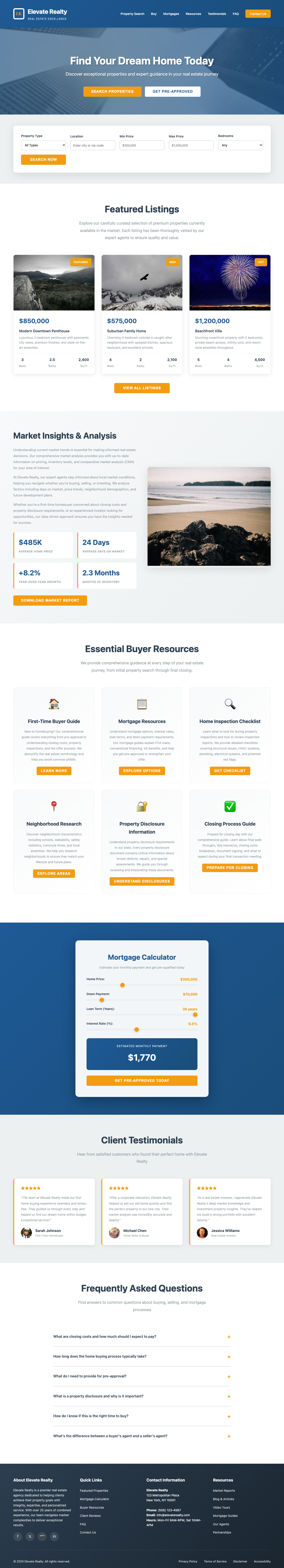 Real Estate page with AIMAC score 26.8 (6 critical and 40 serious violations)