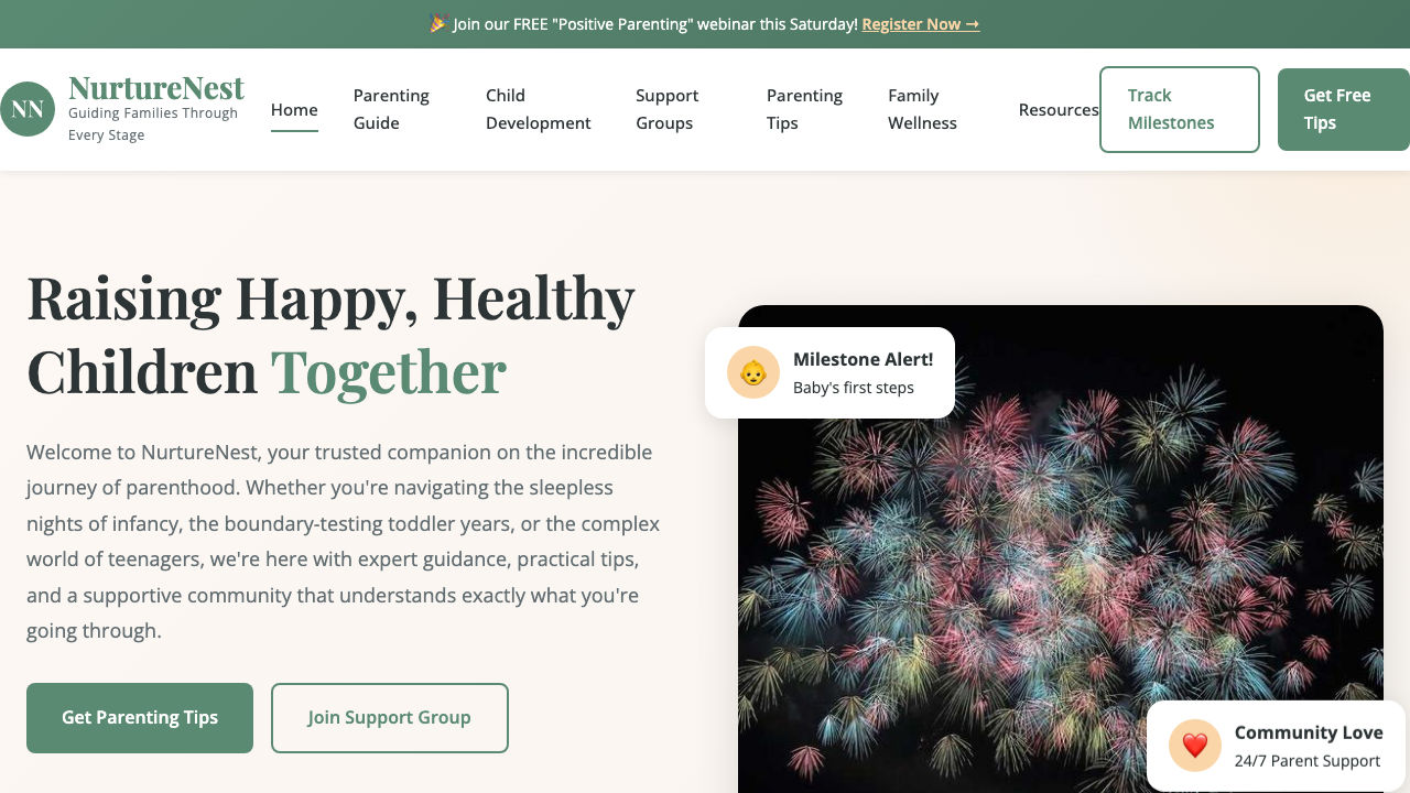 View Family and Parenting page