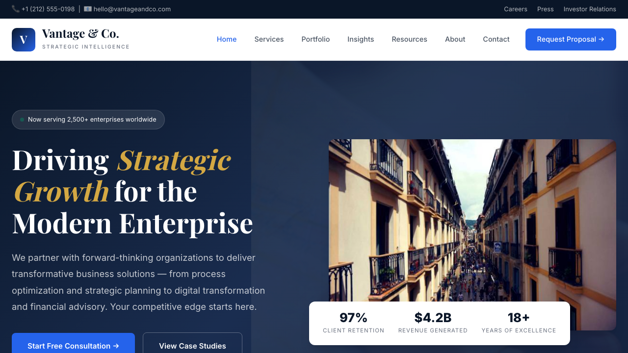 View Business page