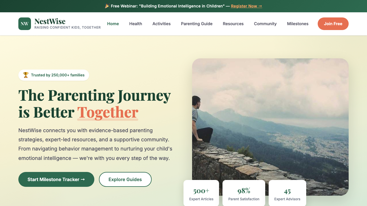 View Family and Parenting page