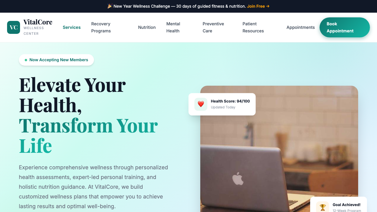View Health and Fitness page