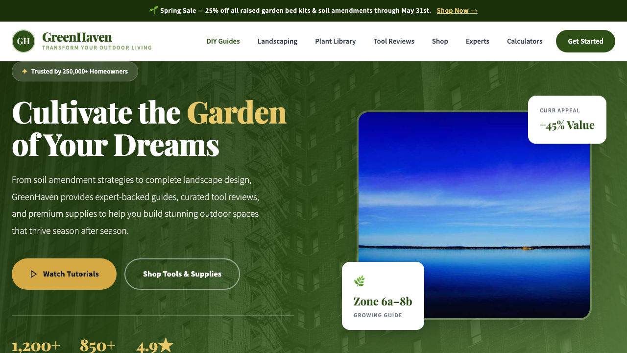View Home and Garden page