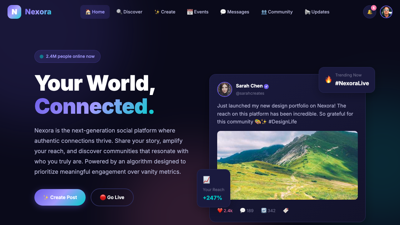 View Social Media page