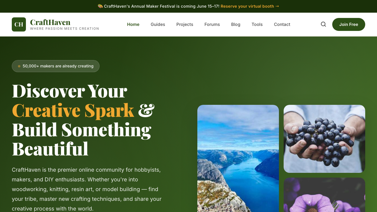 View Hobbies and Interests page