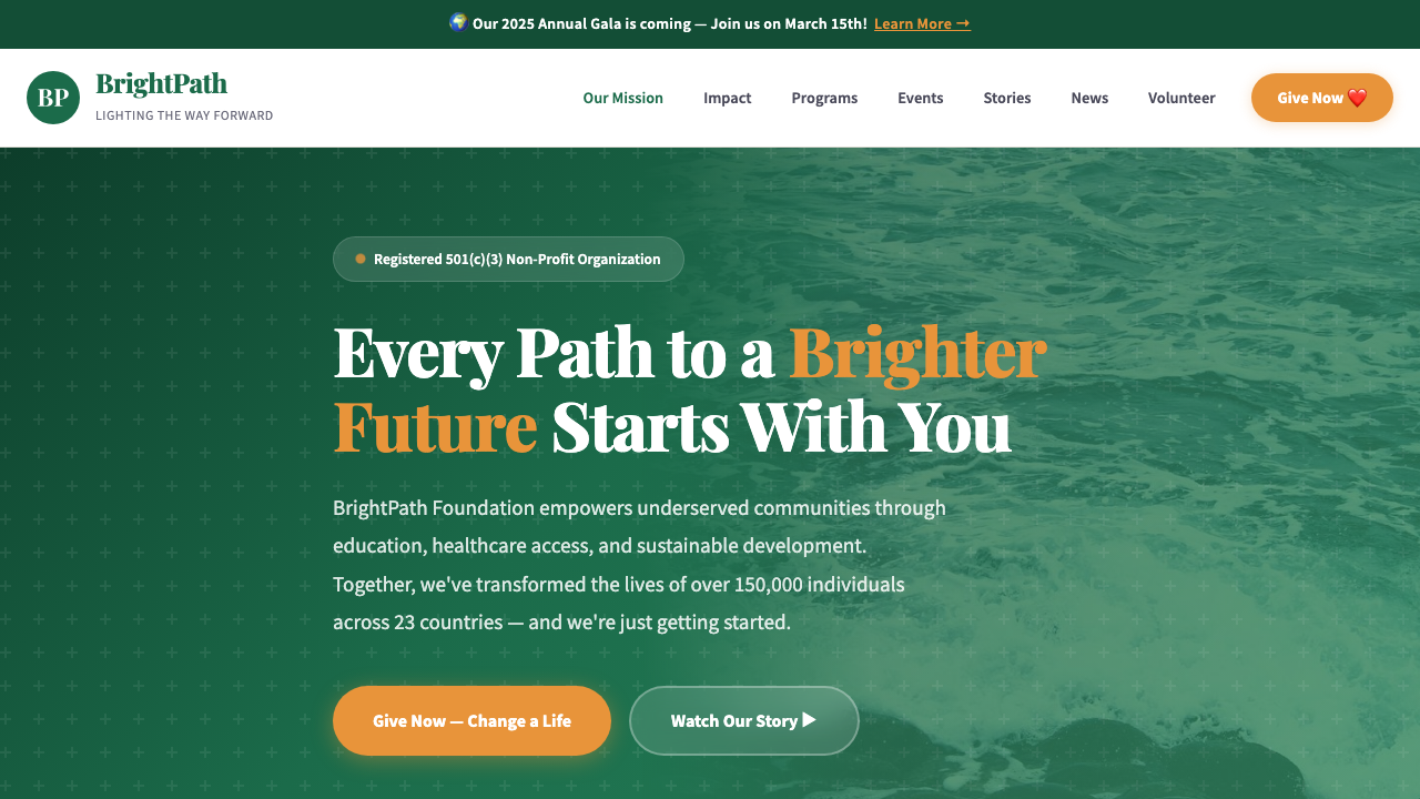 View Non Profit Charity page