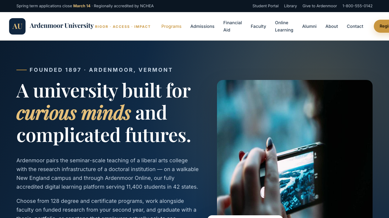 View Education page