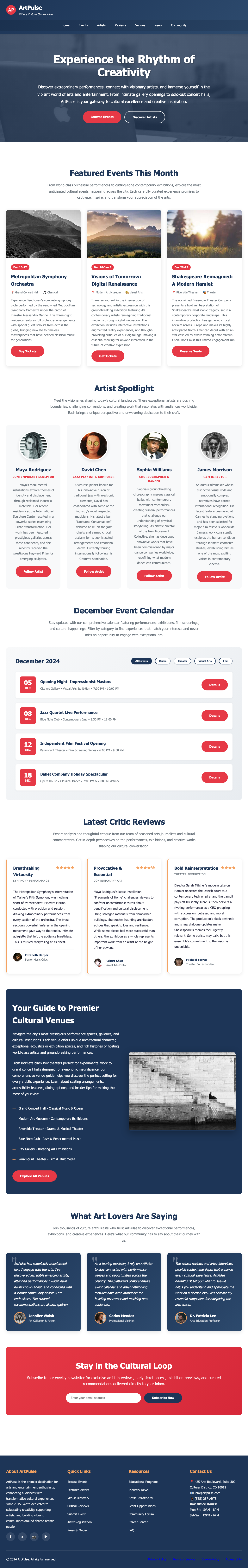 Arts And Entertainment page with AIMAC score 5.3 (33 serious violations)