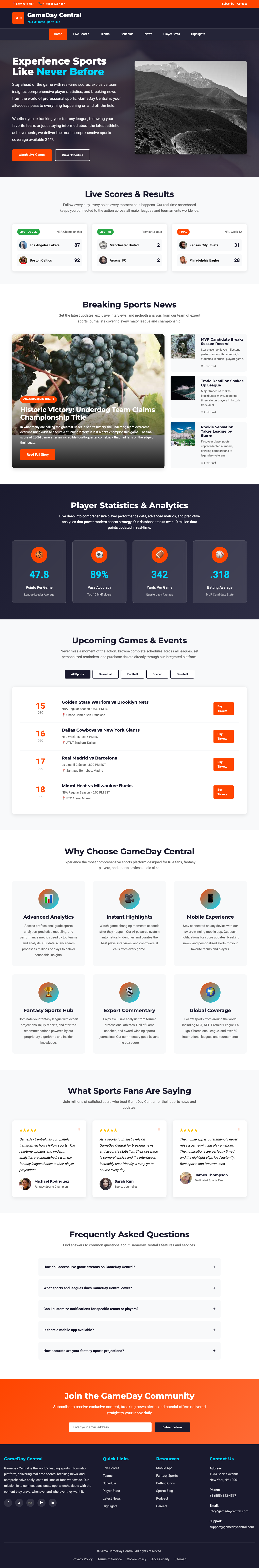 Sports page with AIMAC score 4.5 (14 serious violations)