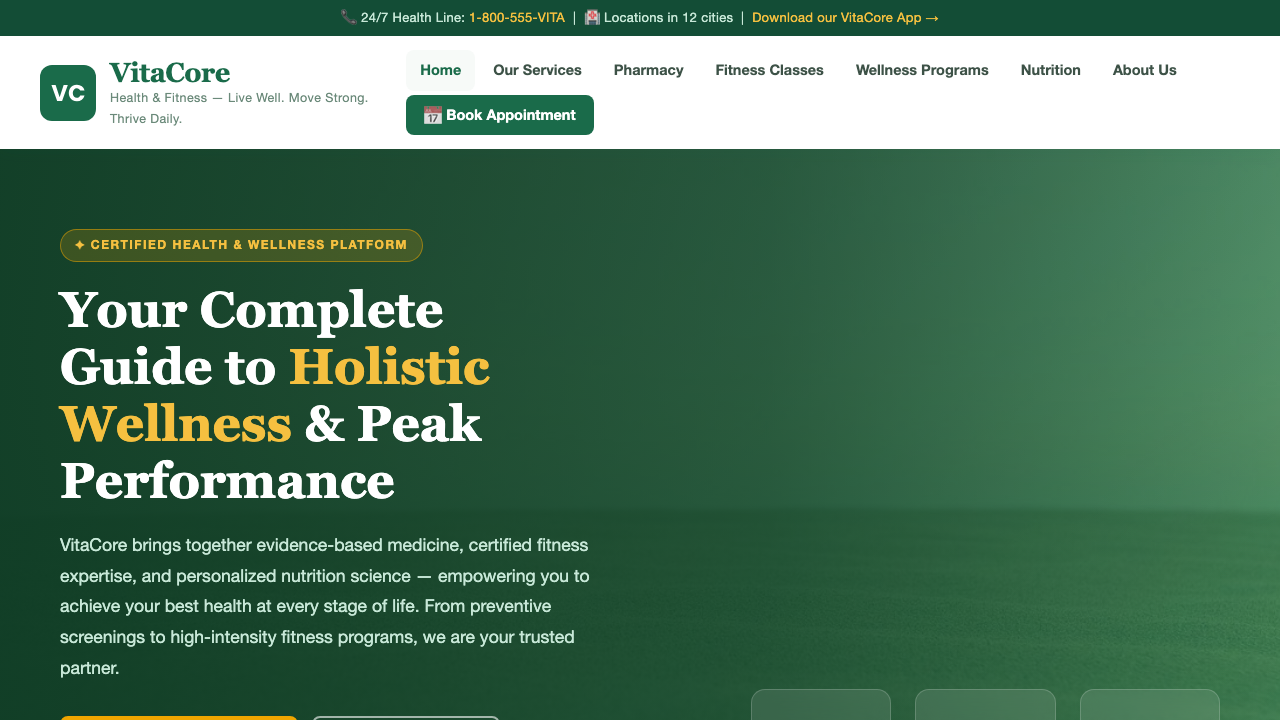 View Health and Fitness page