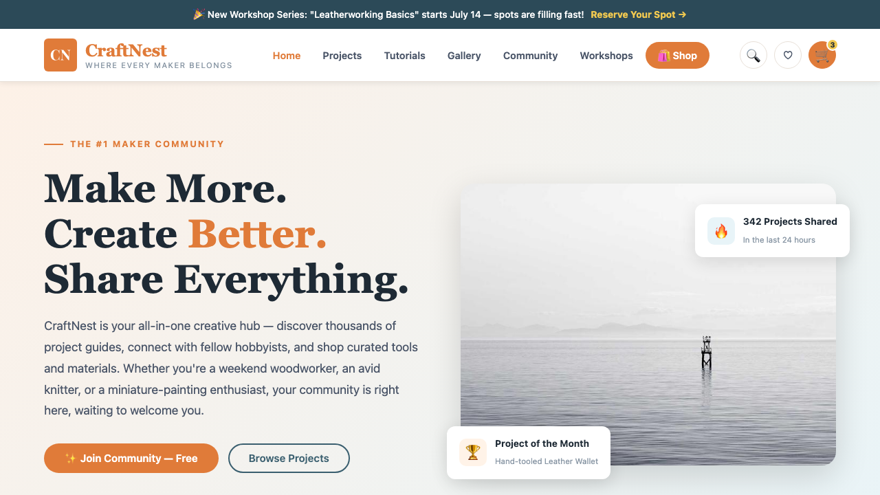 View Hobbies and Interests page