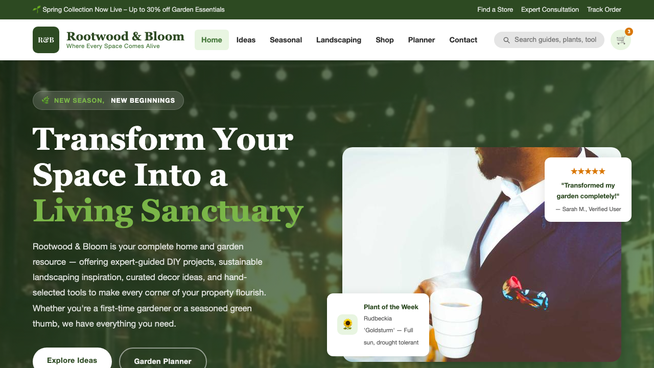 View Home and Garden page