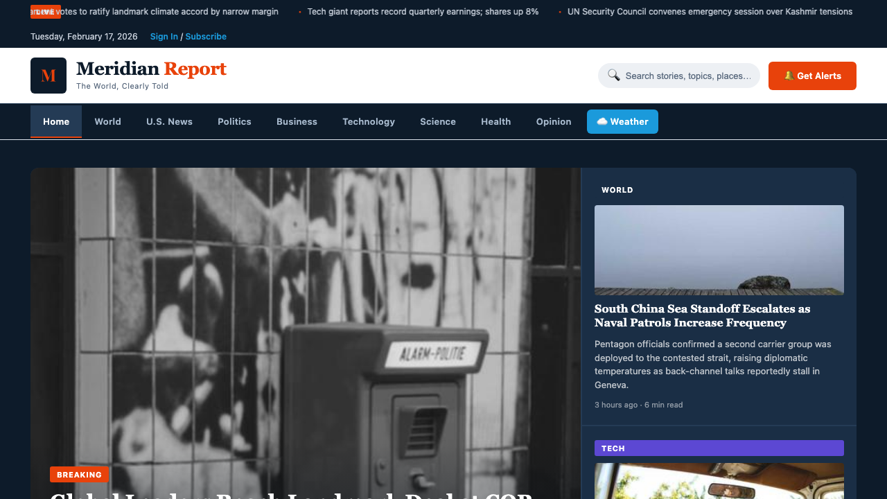 View News Weather Information page