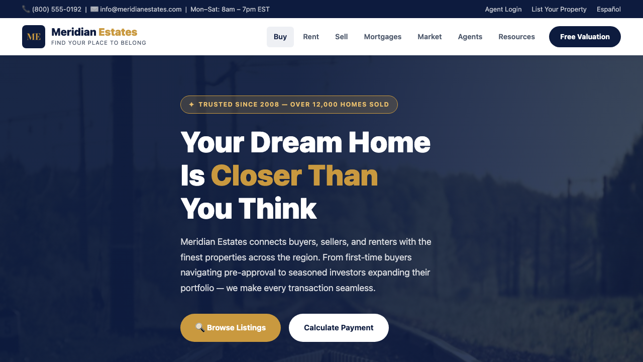 View Real Estate page