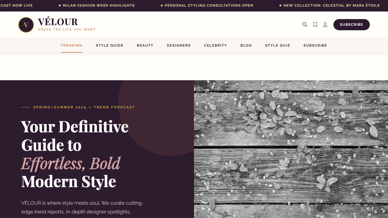 View Style and Fashion page