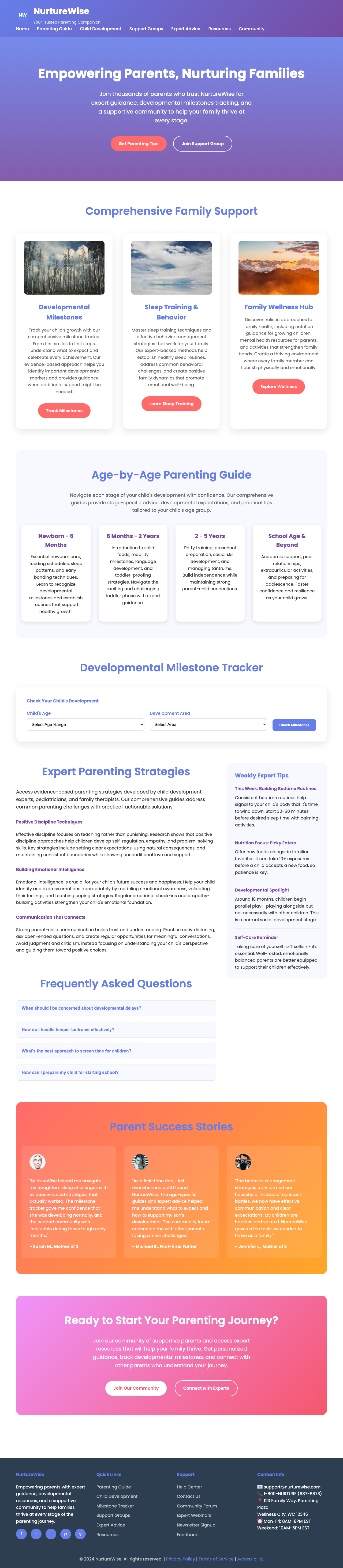 Family And Parenting page with AIMAC score 4.9 (20 serious violations)