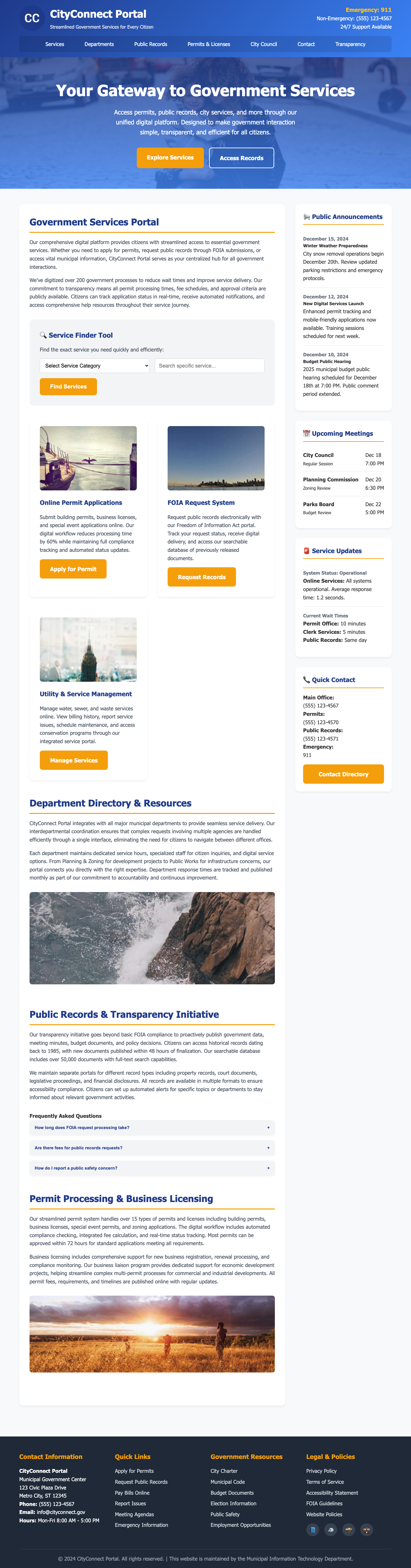 Government page with AIMAC score 8.7 (1 critical and 6 serious violations)