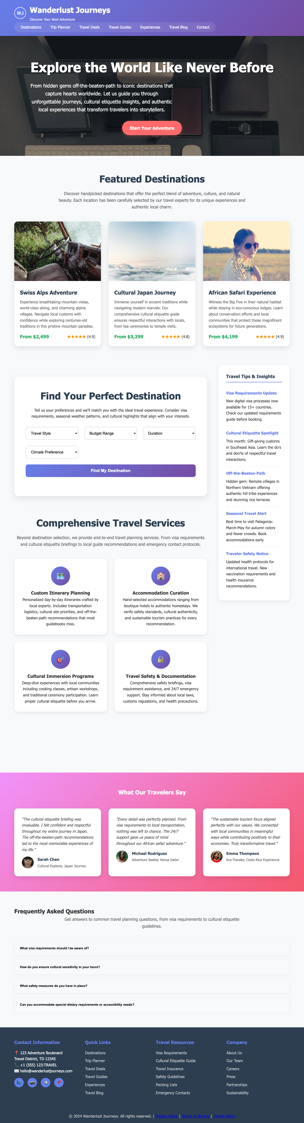 Travel page with AIMAC score 16.9 (4 critical and 12 serious violations)