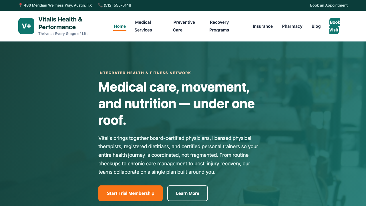 View Health and Fitness page