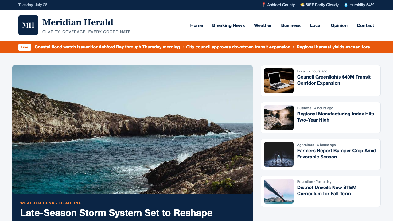 View News Weather Information page