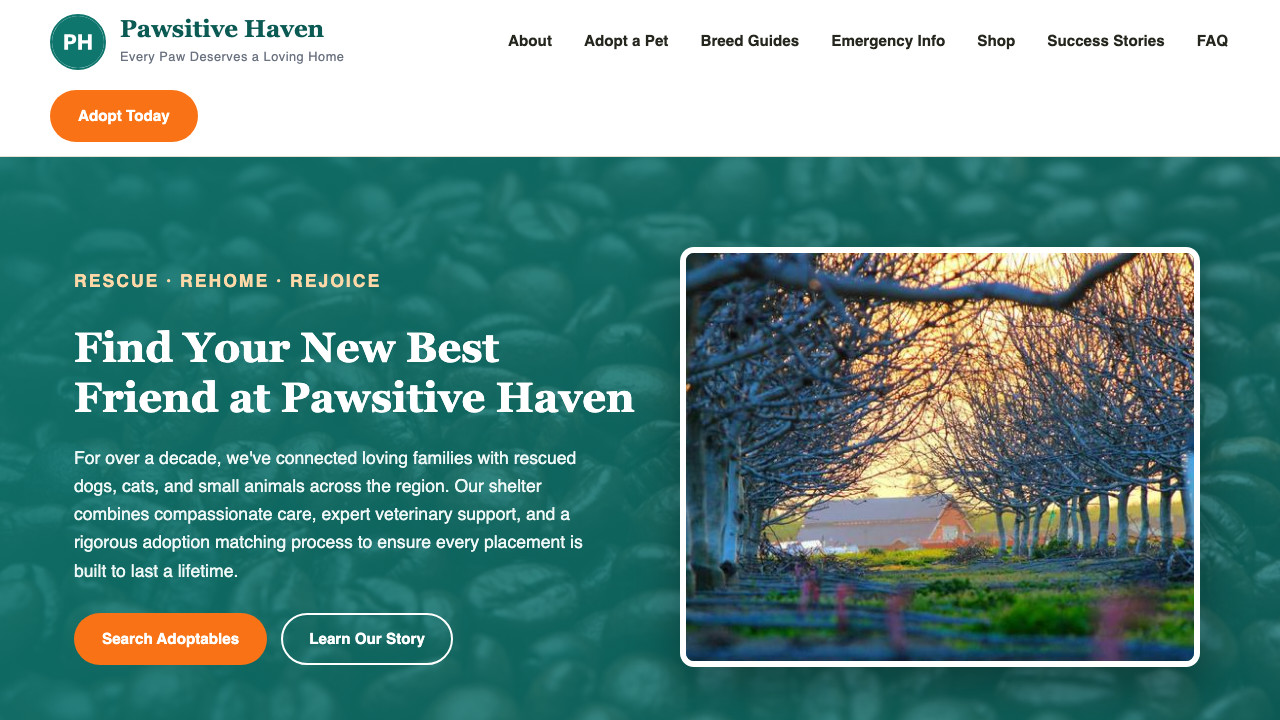 View Pets page