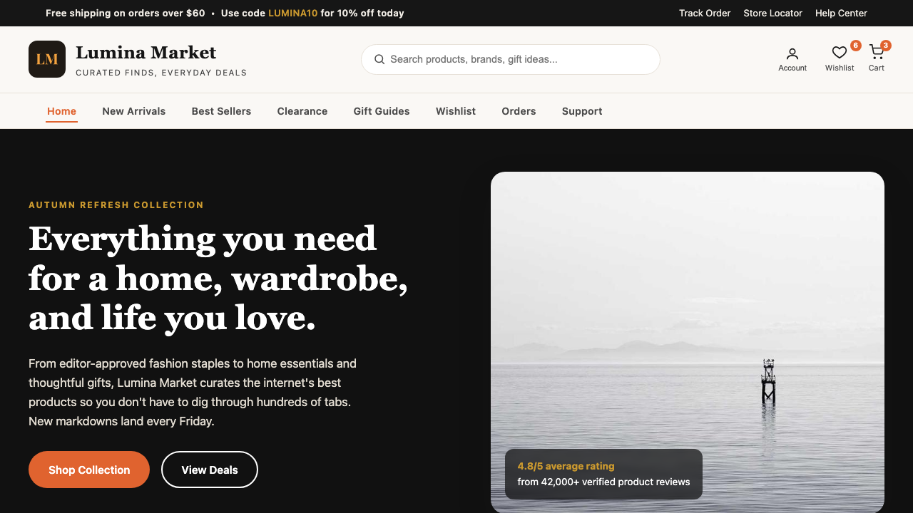 View Shopping page