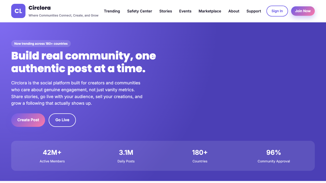 View Social Media page
