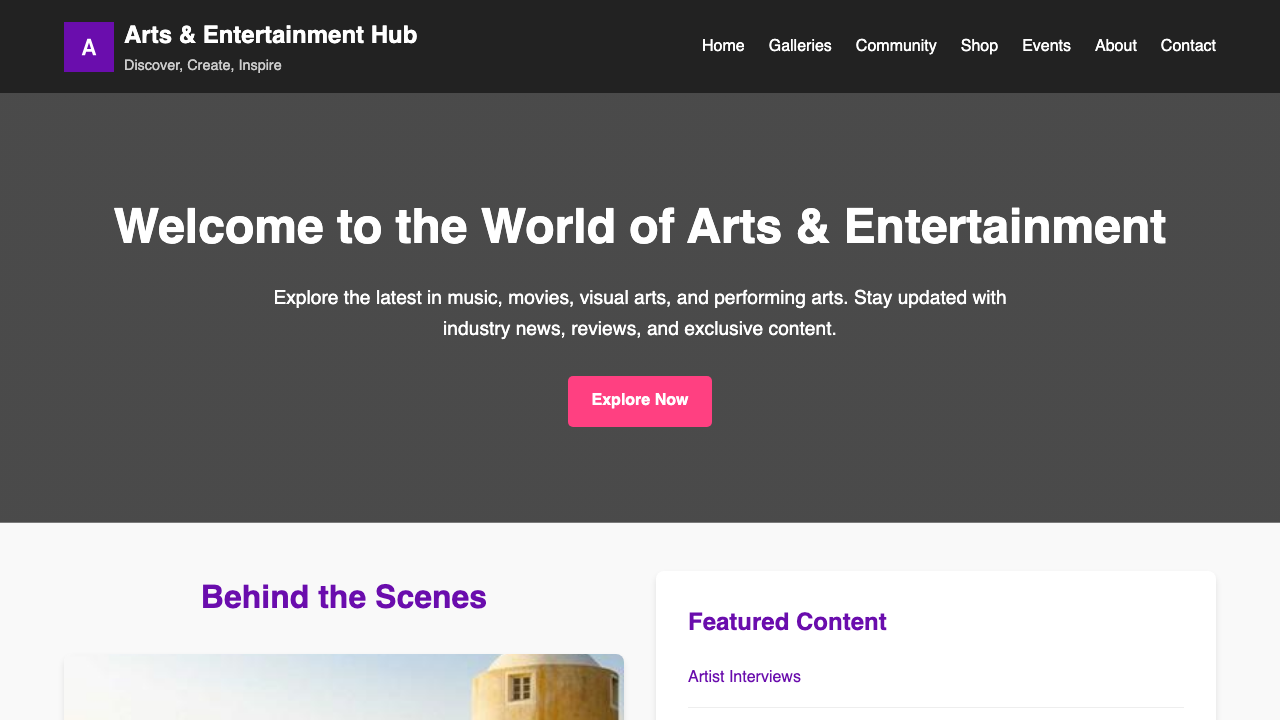 View Arts and Entertainment page