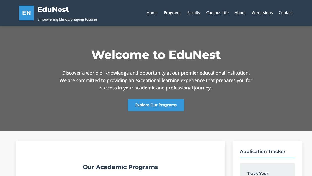 View Education page
