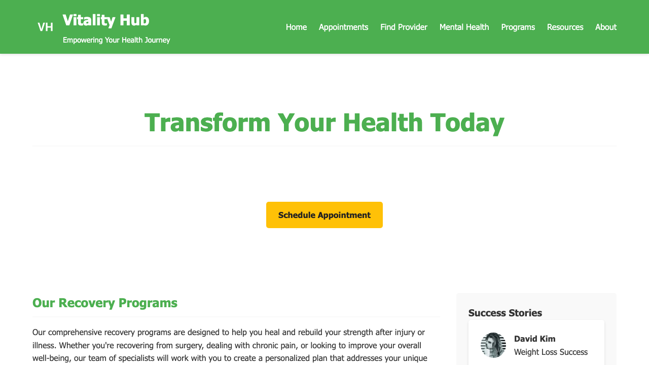View Health and Fitness page