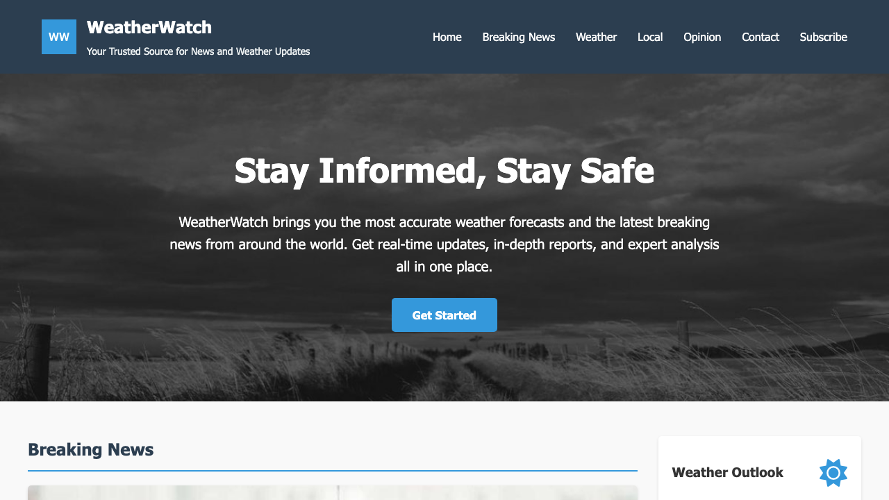 View News Weather Information page