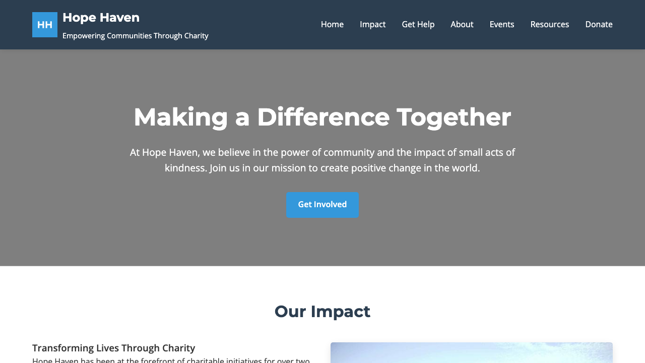 View Non Profit Charity page