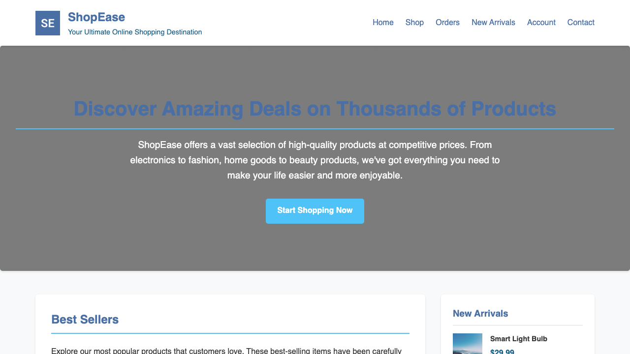 View Shopping page