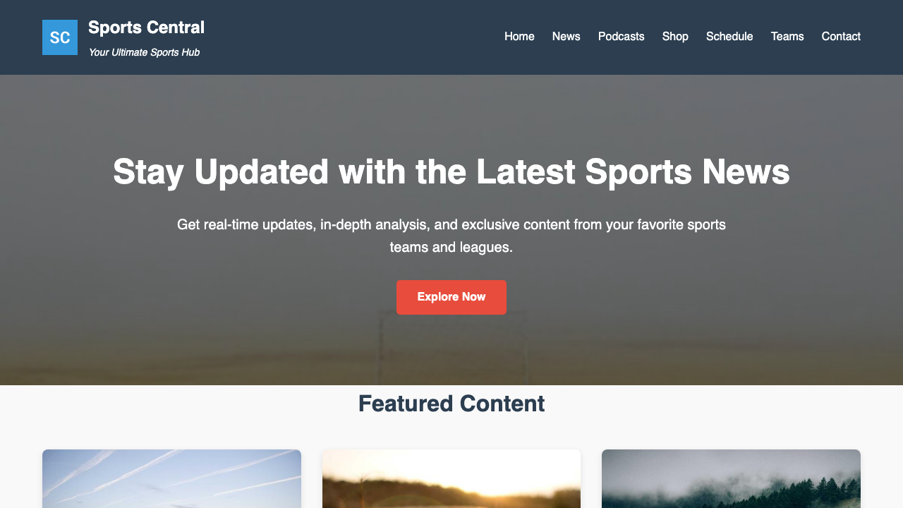 View Sports page