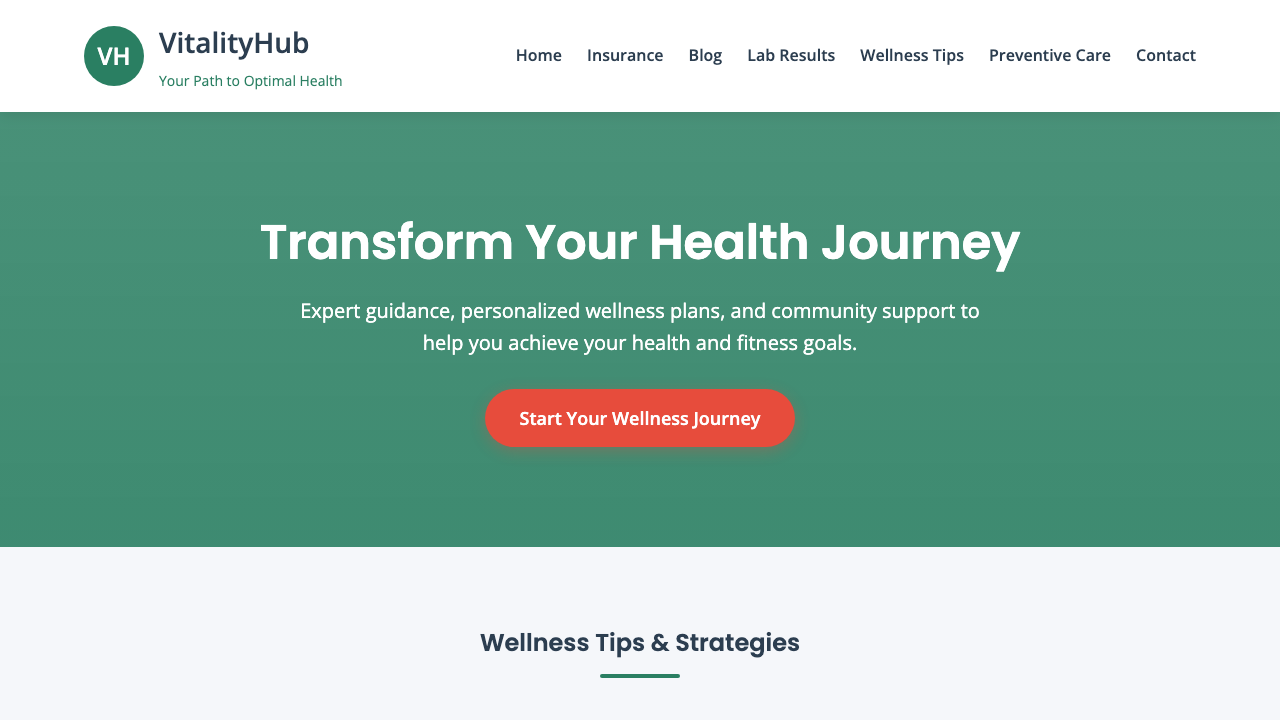 View Health and Fitness page