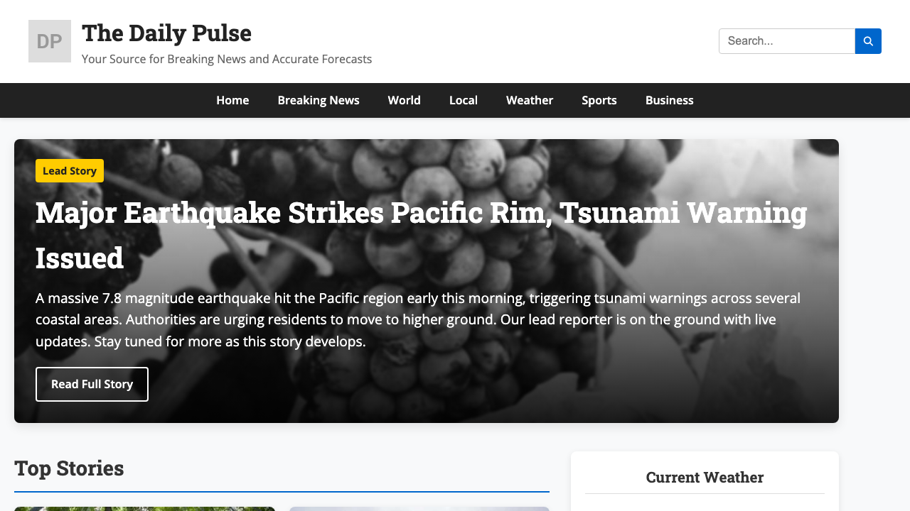 View News Weather Information page