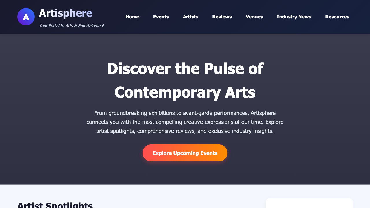 View Arts and Entertainment page