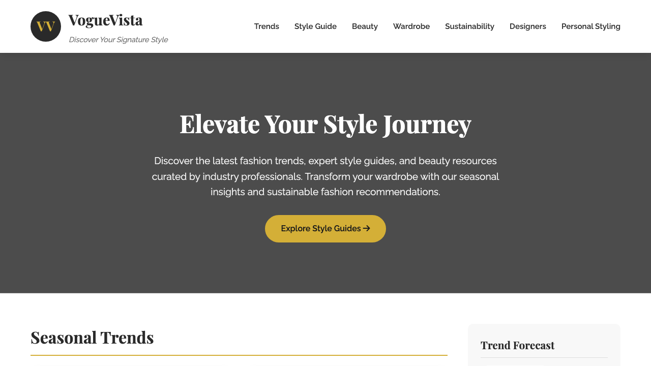 View Style and Fashion page