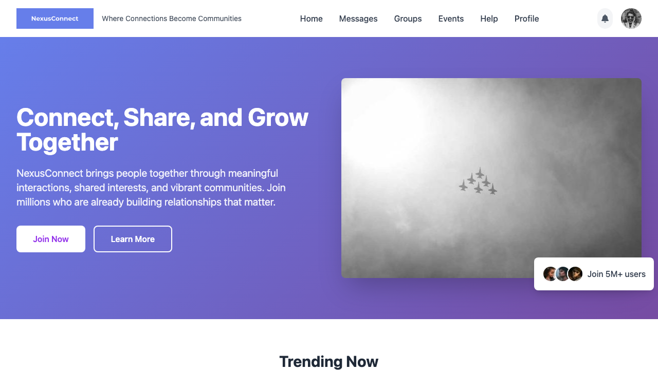 View Social Media page