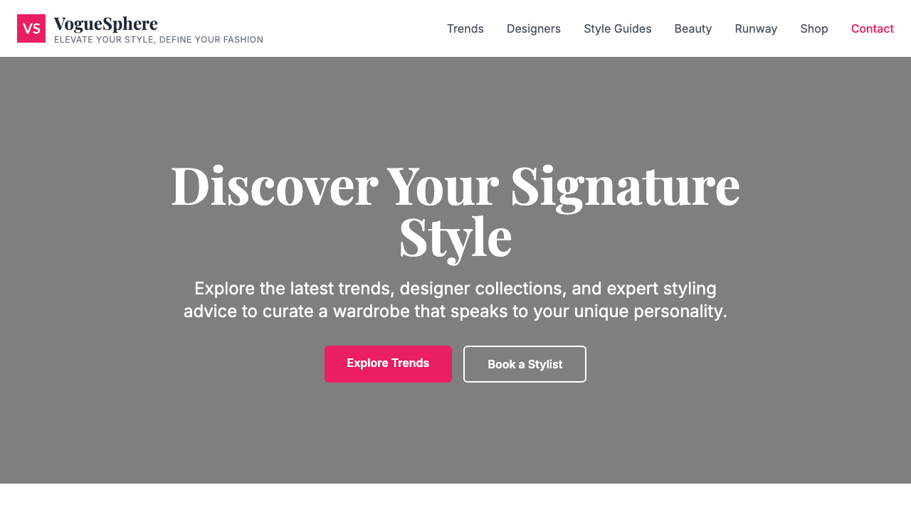 View Style and Fashion page