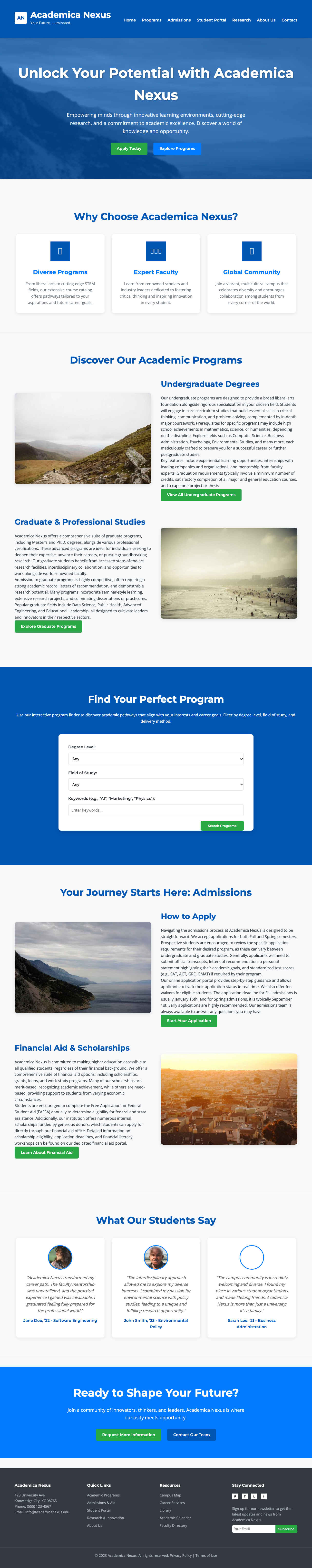 Education page with AIMAC score 4.2 (10 serious violations)