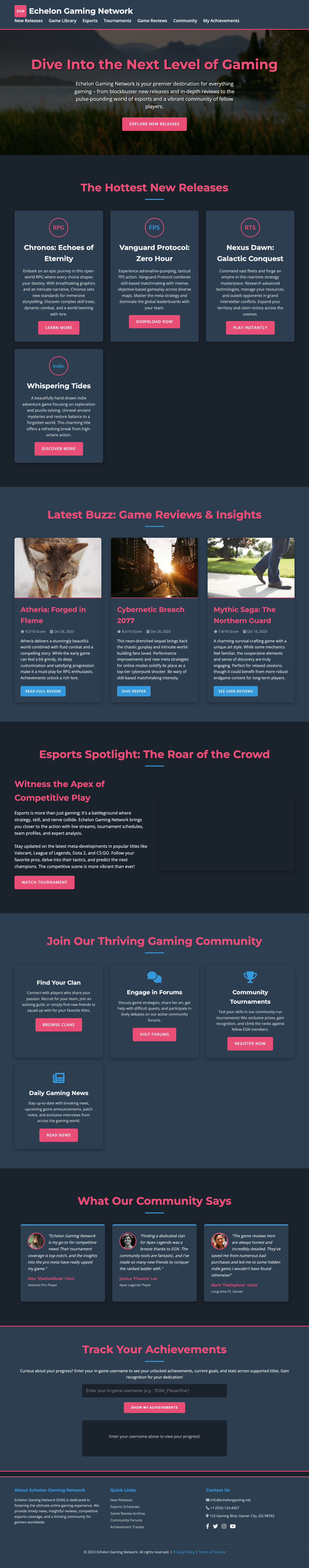 Gaming page with AIMAC score 7.9 (23 serious violations)