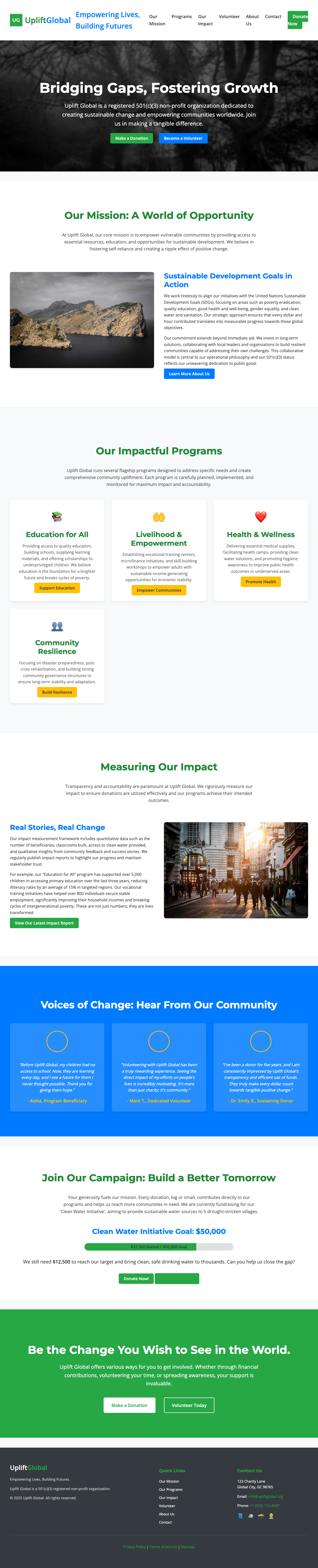 Non Profit Charity page with AIMAC score 5 (23 serious violations)