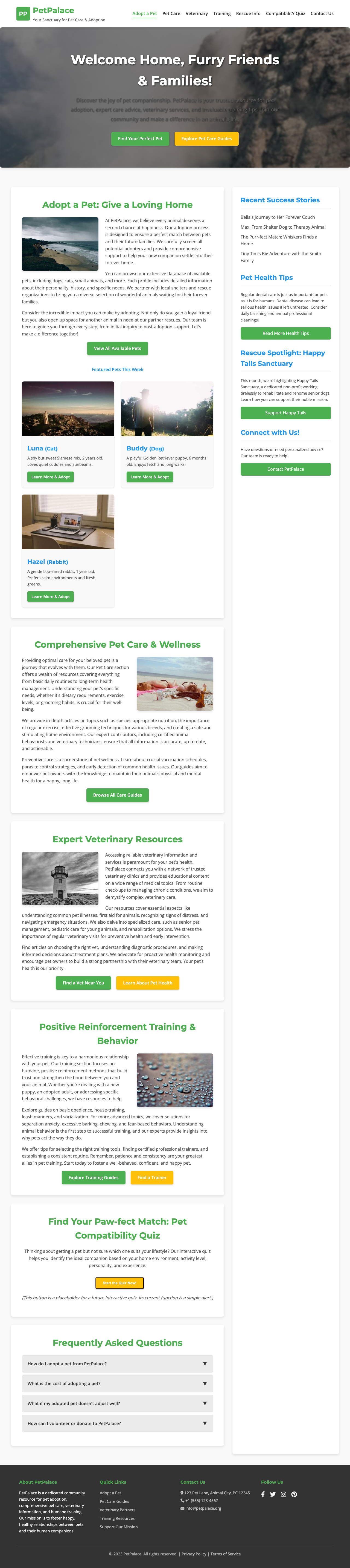 Pets page with AIMAC score 8.2 (30 serious violations)