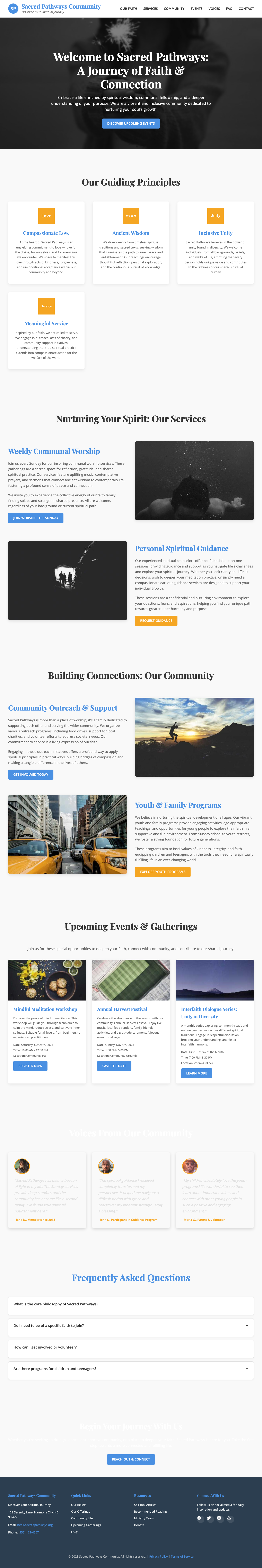 Religion And Spirituality page with AIMAC score 8.1 (28 serious violations)