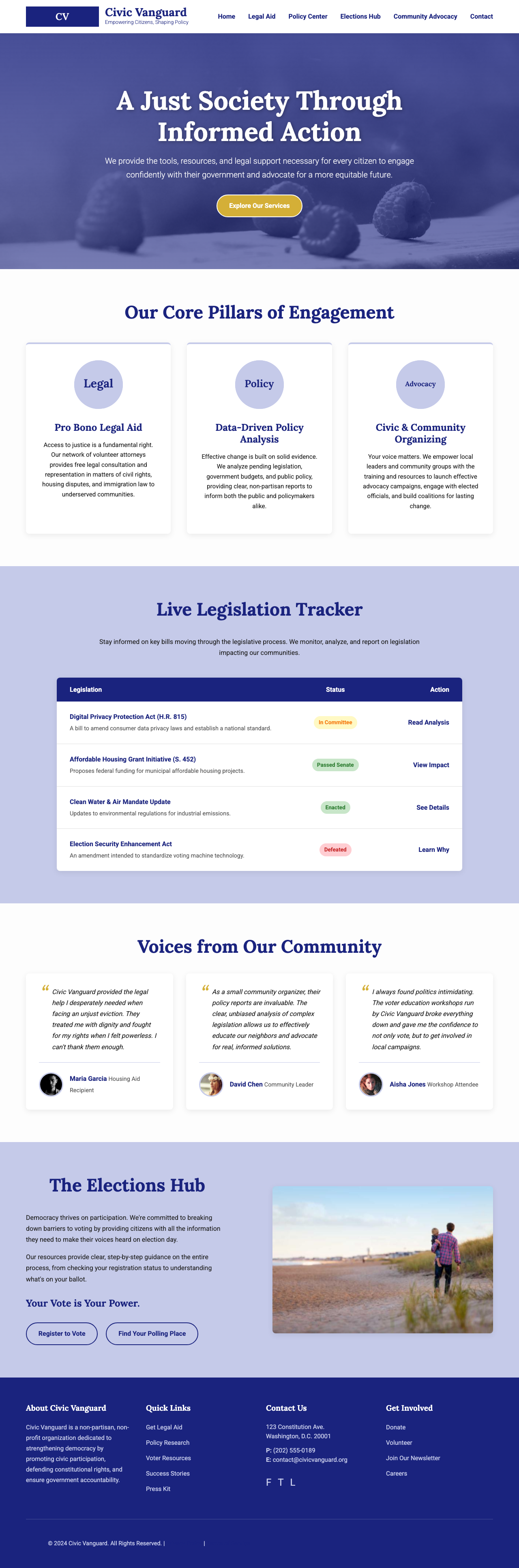 Law Government And Politics page with AIMAC score 3.5 (5 serious violations)