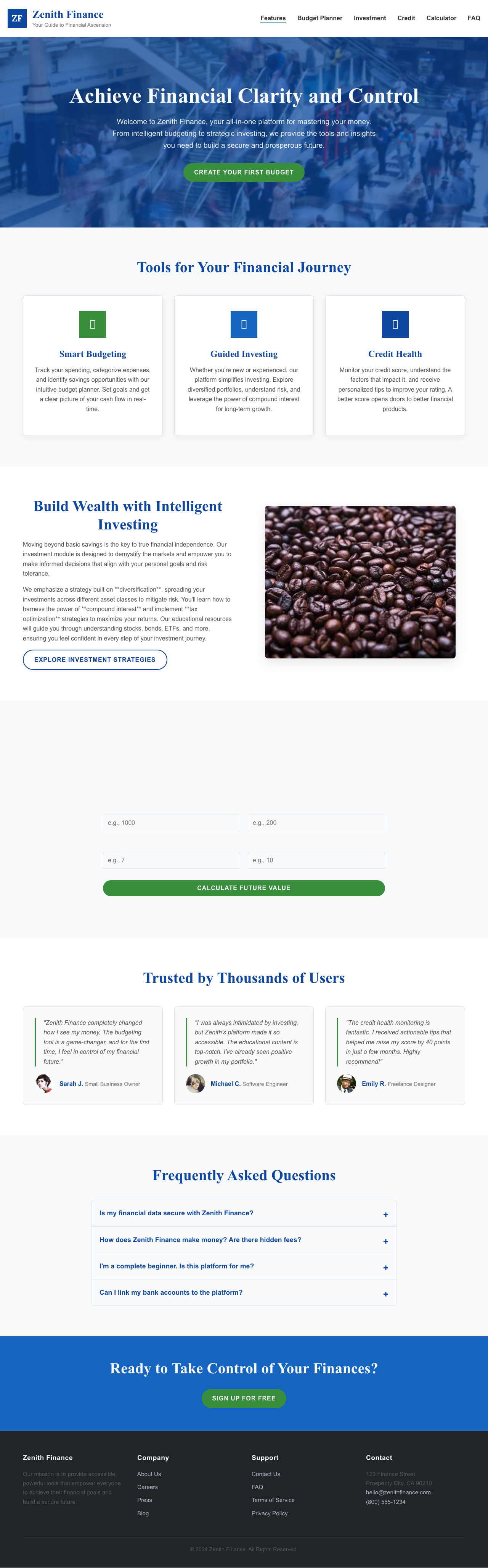 Personal Finance page with AIMAC score 4.2 (10 serious violations)