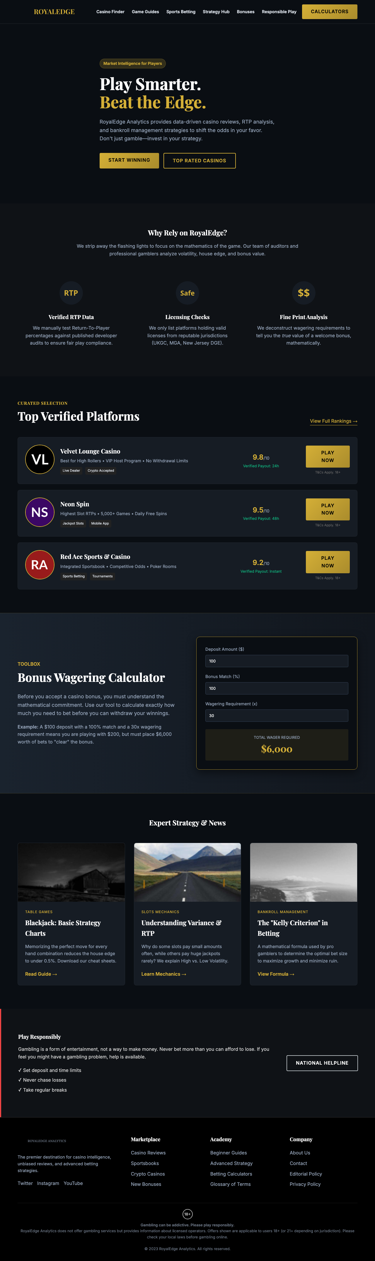 Gambling Casinos page with AIMAC score 14.6 (3 critical and 6 serious violations)
