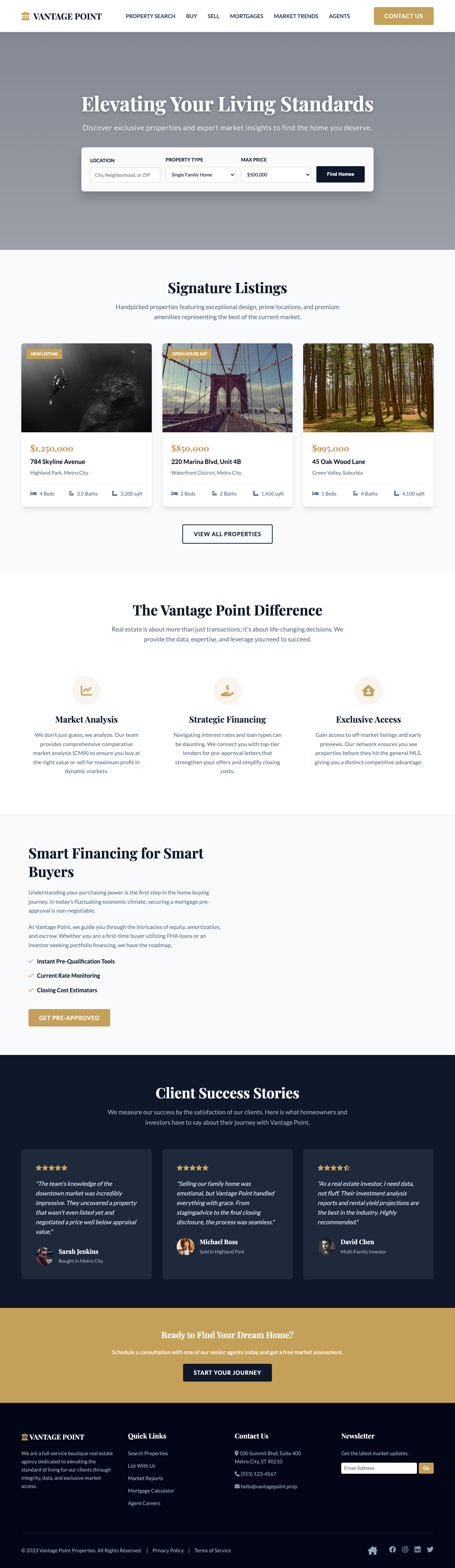 Real Estate page with AIMAC score 16.9 (2 critical and 14 serious violations)